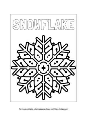 Free Printable Plain Snowflake Coloring Page
