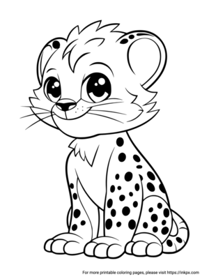 Free Printable Cartoon Cheetah Coloring Page