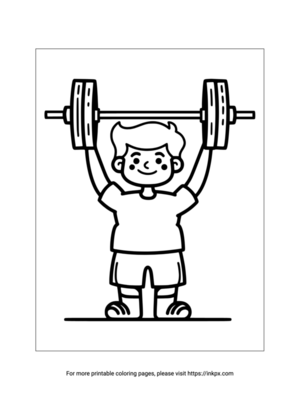 Printable Weightlifting Player Coloring Page