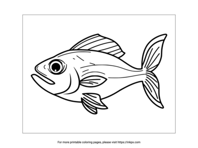 Printable Simple Fish Coloring Sheet