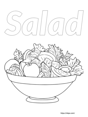 Free Printable Regular Salad Coloring Page