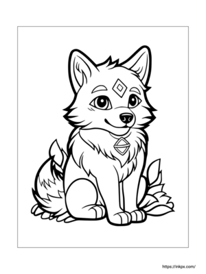 Printable Little Wolf Coloring Sheet