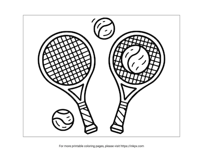 Printable Tennis Racket Coloring Page