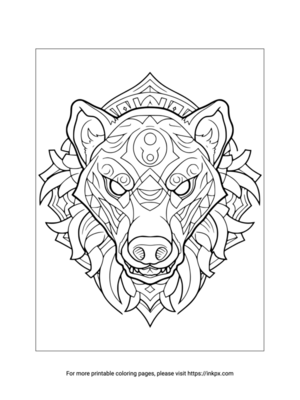 Printable Bear Head Coloring Page
