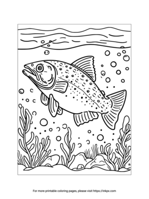 Printable Salmon Coloring Page