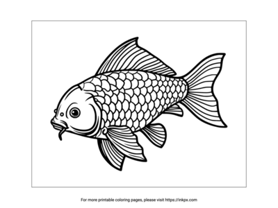 Printable Carp Fish Coloring Sheet