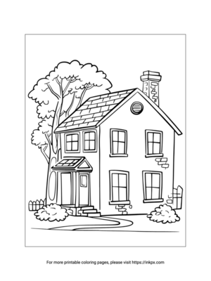 Free Printable Old House Coloring Page