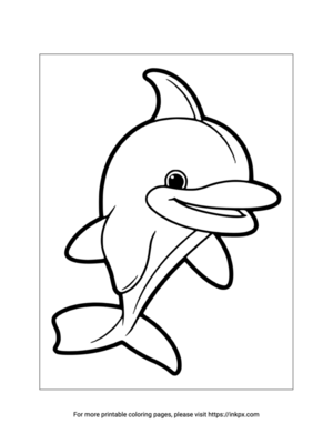 Printable Cartoon Dolphin Coloring Sheet