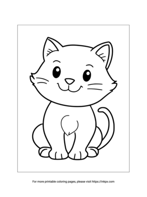 Printable Cute Kitten Coloring Sheet