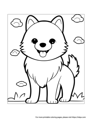 Free Printable Happy Dog Coloring Page