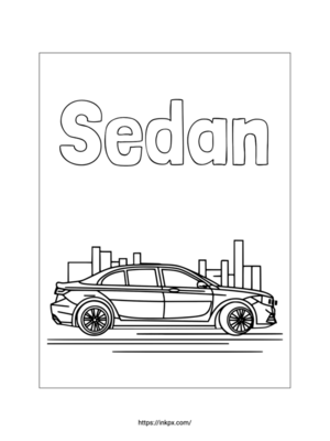 Printable Sedan Car Coloring Page