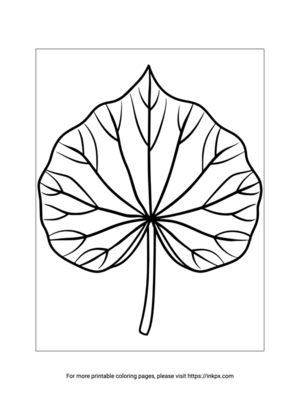 Free Printable Simple Leaf Coloring Page