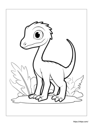 Printable Simple Baby Dinosaur Coloring Page