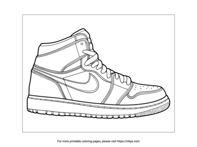 Free Pirntable Sneakers Coloring Page