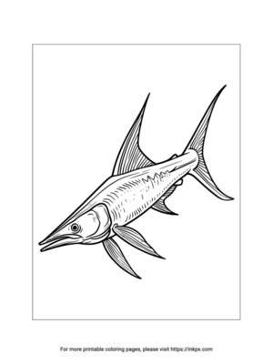Printable Swordfish Coloring Sheet