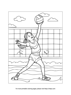 Printable Olympic Volleyball Coloring Page