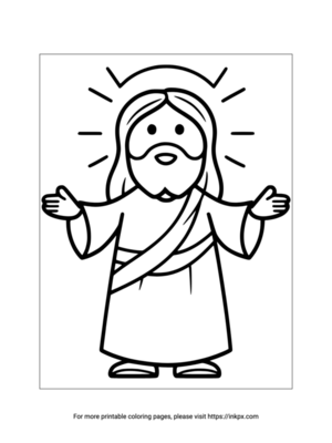 Free Printable Cartoon Jesus Coloring Page