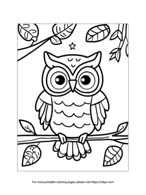 Printable Cute Owl Coloring Sheet