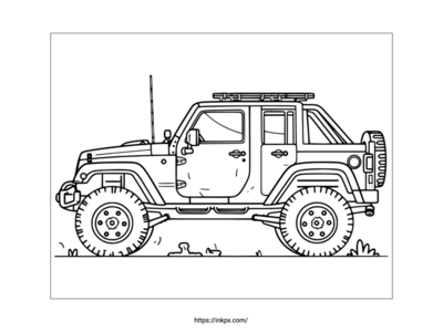 Printable Off-Road Vehicle Car Coloring Page