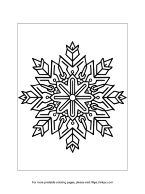 Free Printable Simple Snowflake Coloring Page