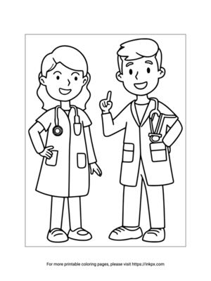 Free Printable Doctors Coloring Sheet