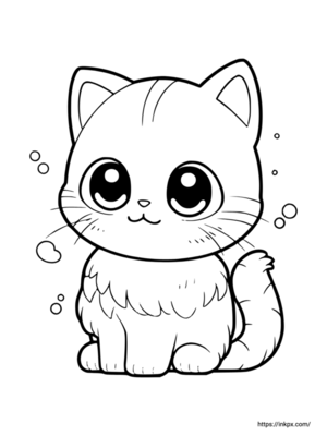 Printable Cute Scottish Fold Cat Coloring Page