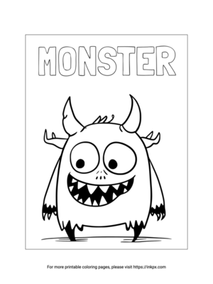 Free Printable Plain Monster Coloring Sheet