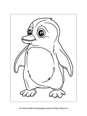 Free Printable Cartoon Penguin Coloring Sheet