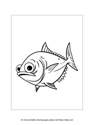 Printable Cartoon Tuna Coloring Page