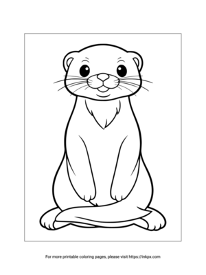 Printable Cute Otter Coloring Page