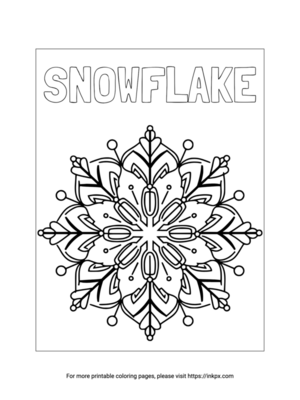 Free Printable Plain Snowflake Coloring Sheet
