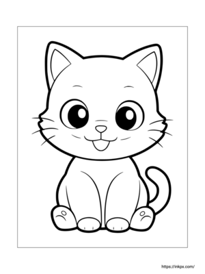 Printable Little Cat Coloring Sheet