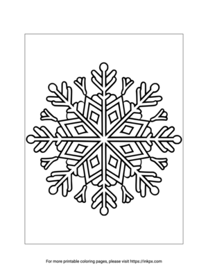 Free Printable Classic Snowflake Coloring Sheet