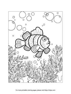 Printable Clownfish Fish Coloring Page