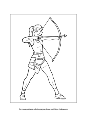 Printable Olympic Archery Coloring Page
