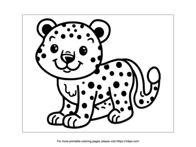 Free Printable Cute Cheetah Coloring Sheet