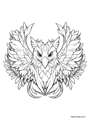 Free Printable Bird and Leaf Branch Coloring Page