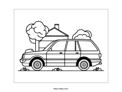 Printable Station Wagon Car Coloring Sheet