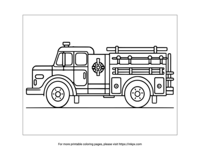 Free Printable Fire Truck Coloring Page