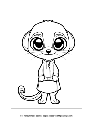 Printable Cartoon Meerkat Coloring Page