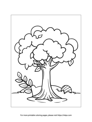 Free Printable Plain Tree Coloring Page