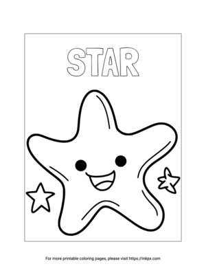 Free Printable Happy Star Coloring Page