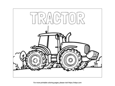 Free Printable Easy Tractor Coloring Page