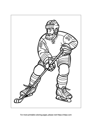 Printable Hockey Coloring Page