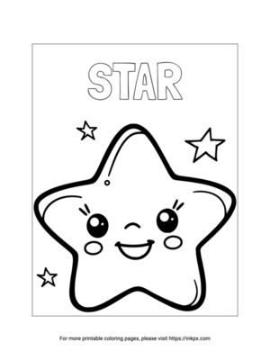 Free Printable Cute Star Coloring Sheet