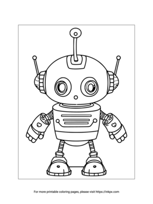 Free Printable Cartoon Robot Coloring Page