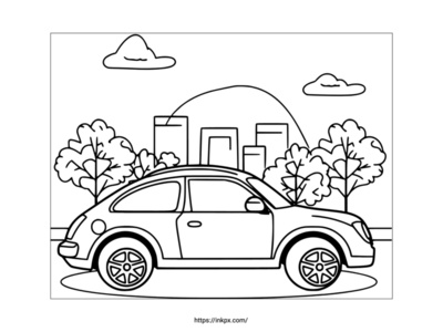 Printable Simple Car Coloring Sheet