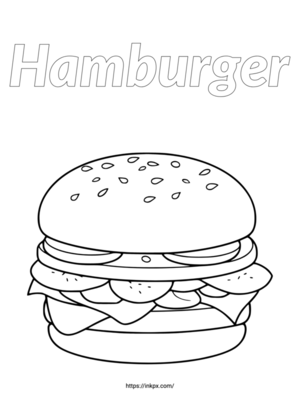 Free Printable Regular Hamburger Coloring Page