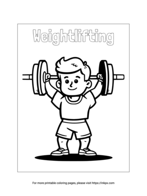 Printable Olympic Weightlifting Coloring Sheet