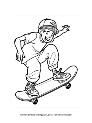 Printable Skateboarding Coloring Page